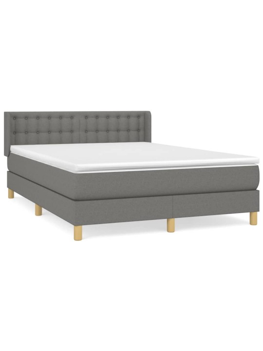 Box spring postel s matrací tmavě šedý 140 x 190 cm textil