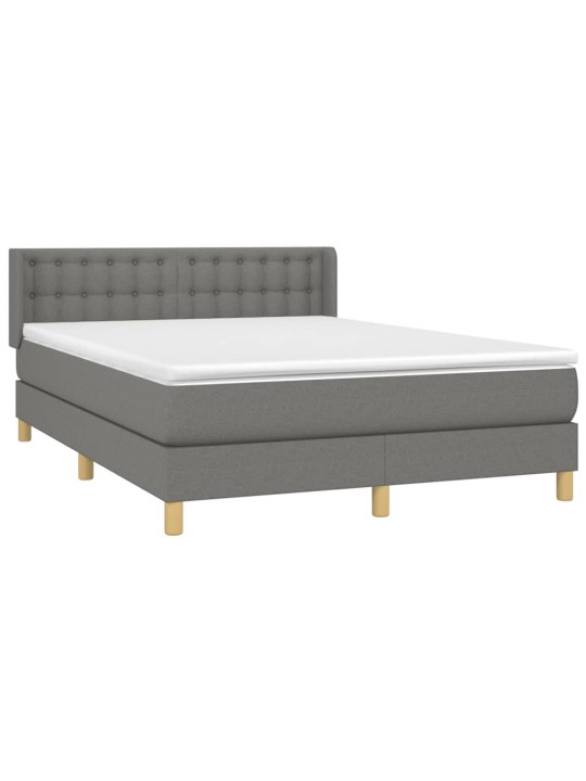 Box spring postel s matrací tmavě šedý 140 x 190 cm textil