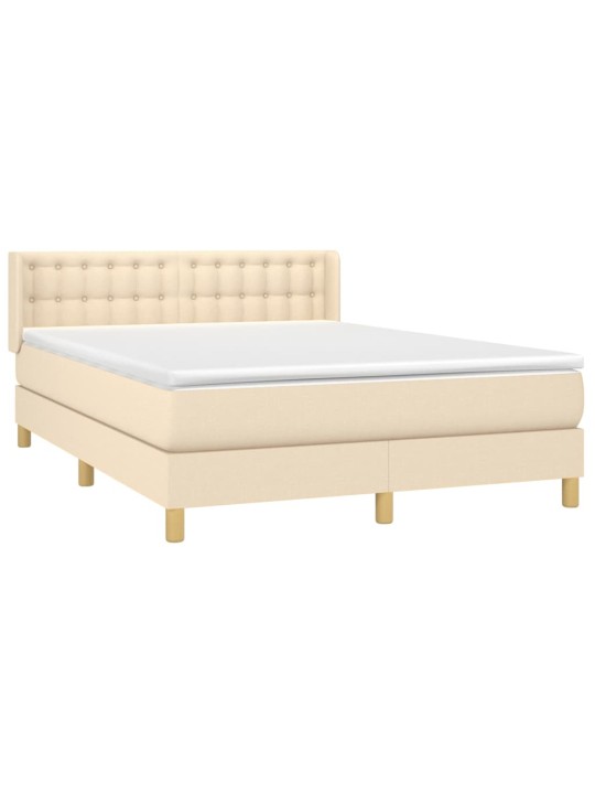Box spring postel s matrací krémová 140x190 cm textil