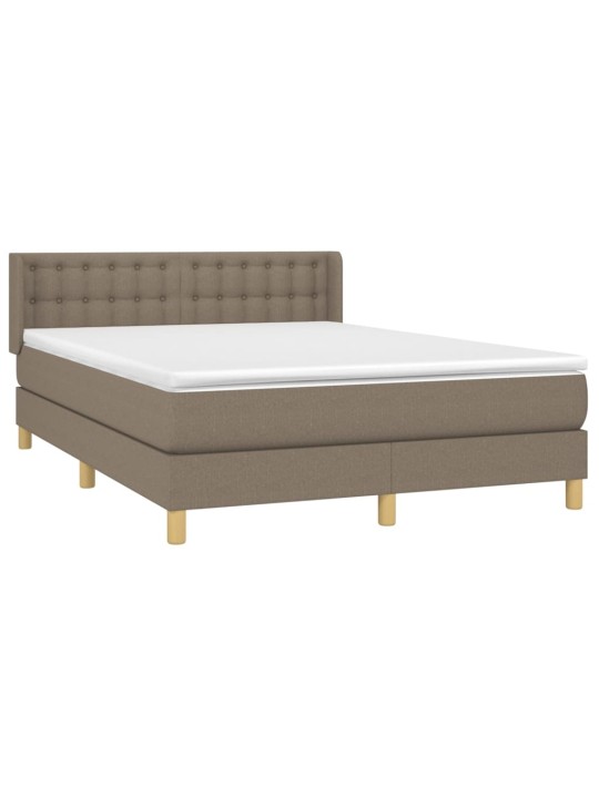 Box spring postel s matrací taupe 140x200 cm textil