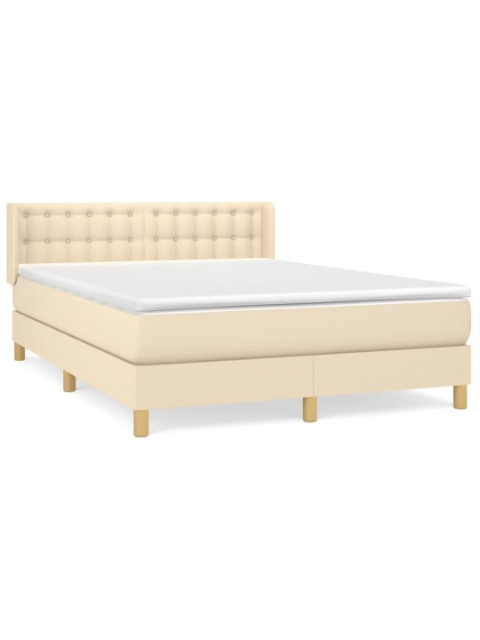 Box spring postel s matrací krémová 140x200 cm textil