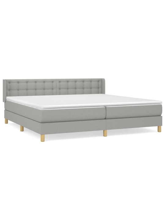 Box spring postel s matrací světle šedá 160 x 200 cm textil