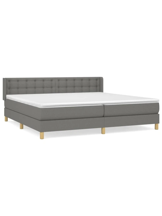 Box spring postel s matrací tmavě šedá 160x200 cm textil