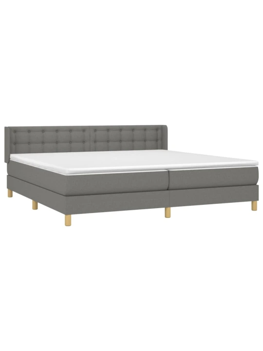 Box spring postel s matrací tmavě šedá 160x200 cm textil