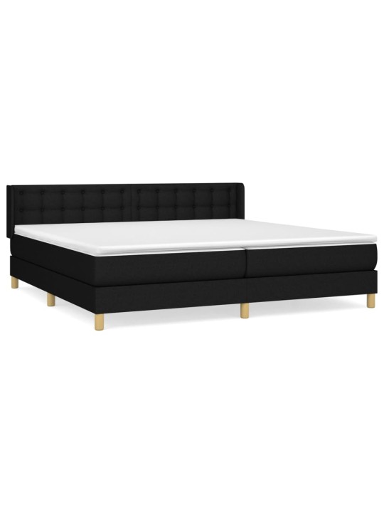Box spring postel s matrací černá 160x200 cm textil
