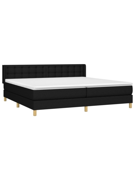 Box spring postel s matrací černá 160x200 cm textil