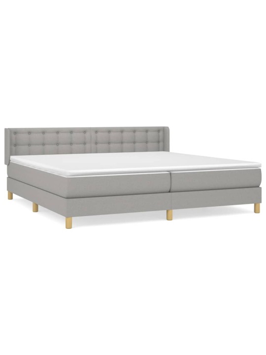 Box spring postel s matrací světle šedá 200 x 200 cm textil