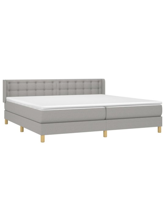 Box spring postel s matrací světle šedá 200 x 200 cm textil