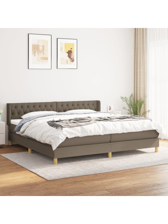 Box spring postel s matrací taupe 200x200 cm textil
