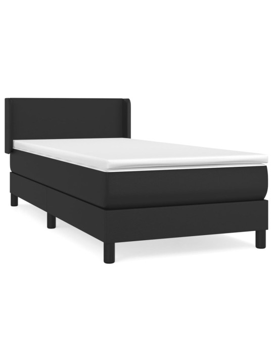 Box spring postel s matrací černá 100x200 cm umělá kůže