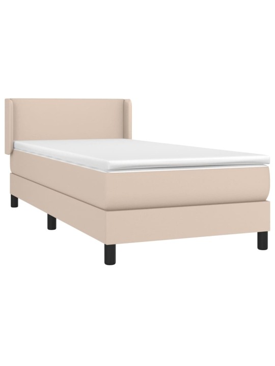 Box spring postel s matrací cappuccino 100x200 cm umělá kůže