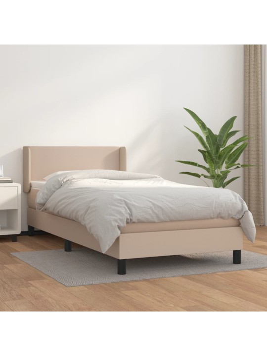 Box spring postel s matrací cappuccino 100x200 cm umělá kůže