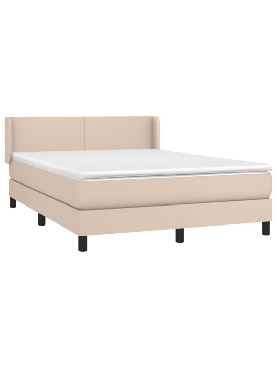 Box spring postel s matrací cappuccino 140x190 cm umělá kůže