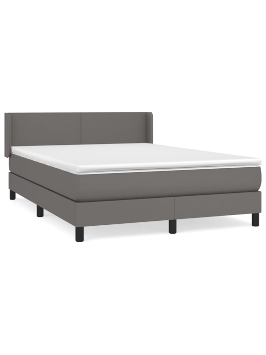 Box spring postel s matrací šedá 140x200 cm umělá kůže
