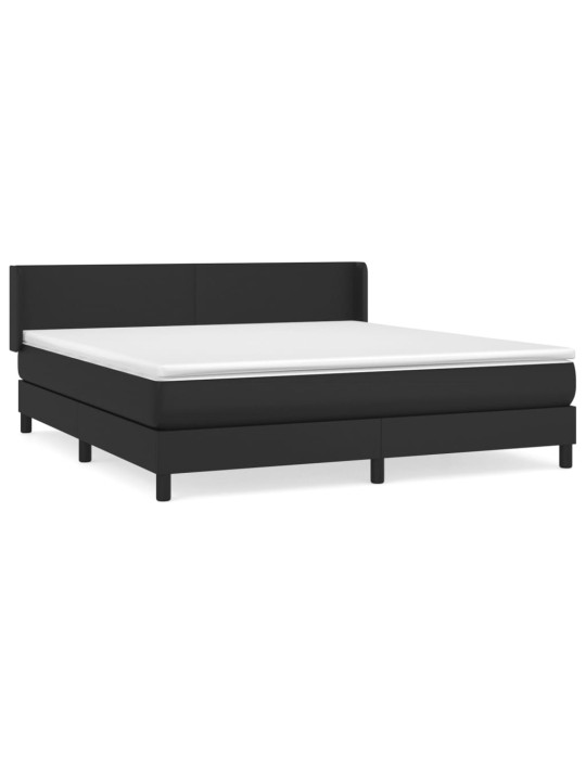 Box spring postel s matrací černá 160x200 cm umělá kůže