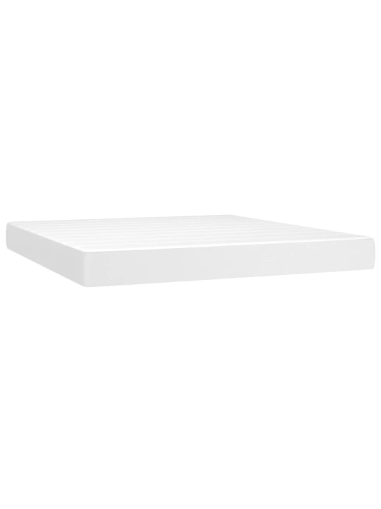 Box spring postel s matrací bílá 180x200 cm umělá kůže