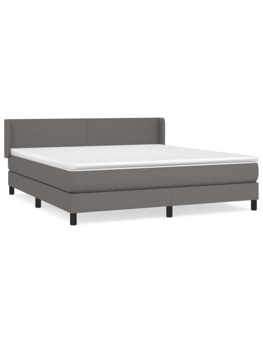 Box spring postel s matrací šedá 180x200 cm umělá kůže