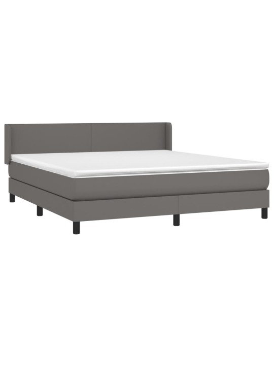 Box spring postel s matrací šedá 180x200 cm umělá kůže