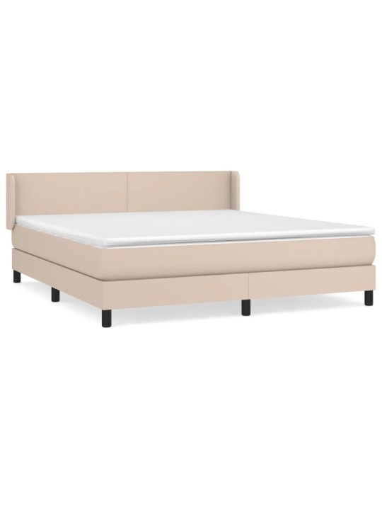 Box spring postel s matrací cappuccino 180 x 200 cm umělá kůže