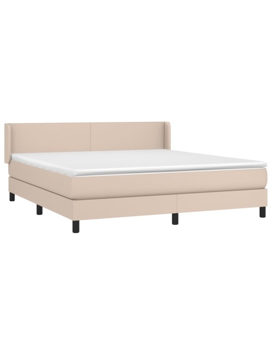 Box spring postel s matrací cappuccino 180 x 200 cm umělá kůže