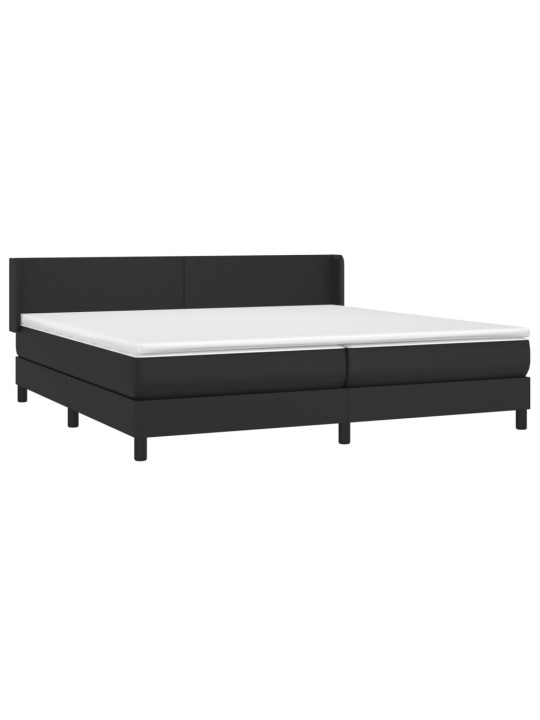 Box spring postel s matrací černá 200x200 cm umělá kůže