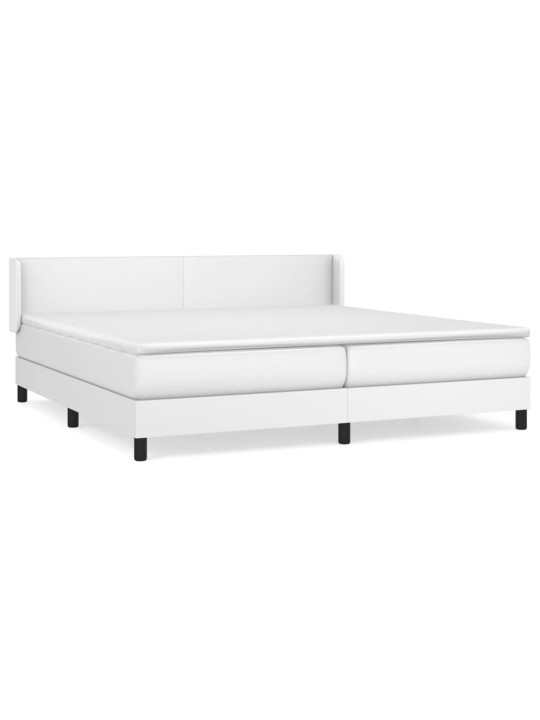 Box spring postel s matrací bílá 200x200 cm umělá kůže