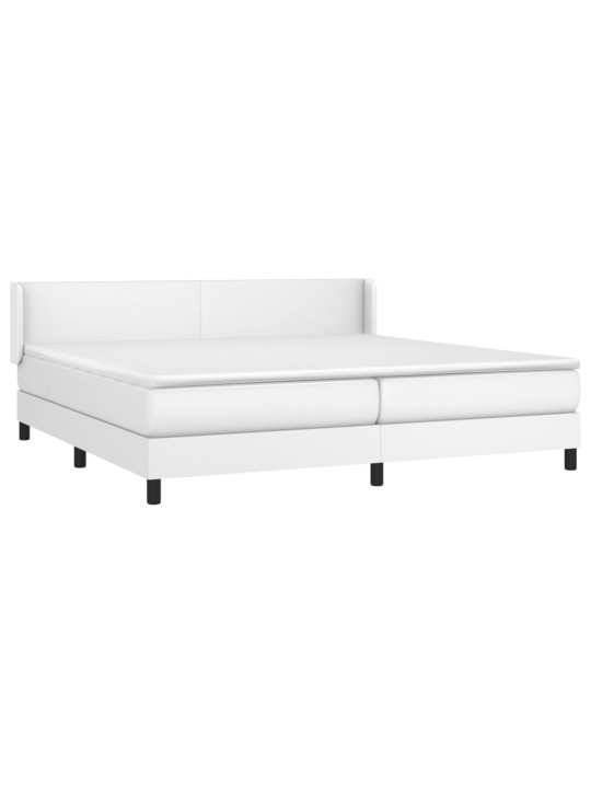 Box spring postel s matrací bílá 200x200 cm umělá kůže