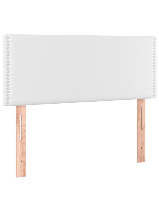 Box spring postel s matrací bílá 80 x 200 cm umělá kůže
