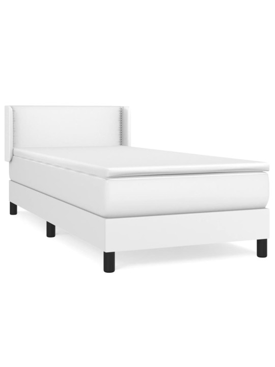 Box spring postel s matrací bílá 90x190 cm umělá kůže