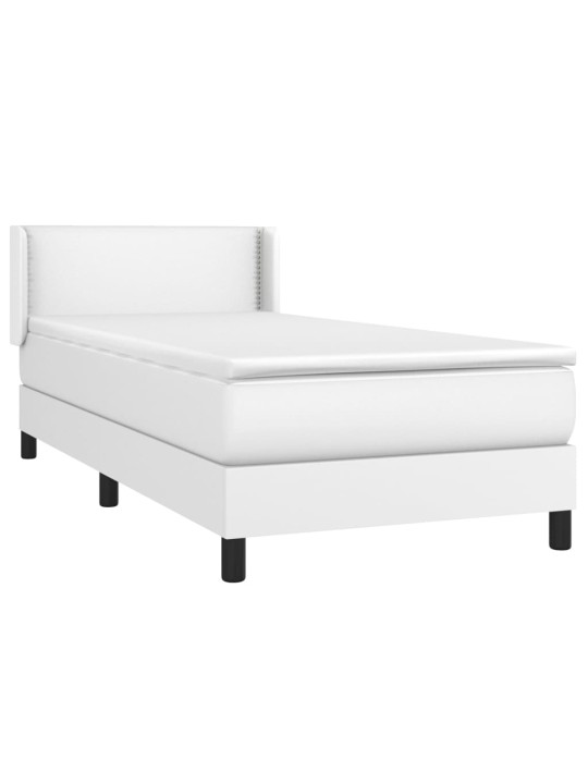 Box spring postel s matrací bílá 90x190 cm umělá kůže