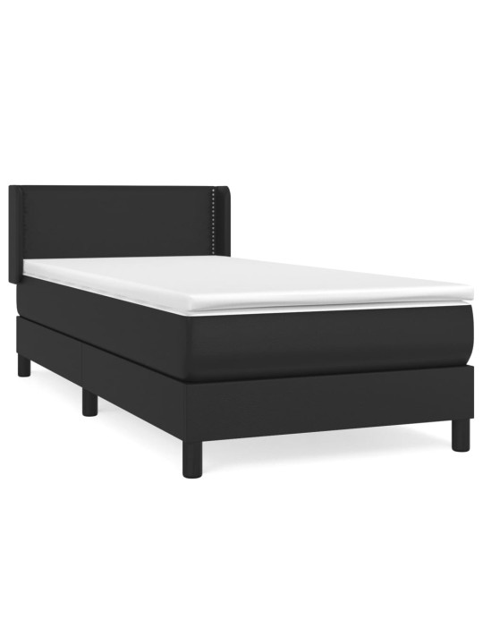 Box spring postel s matrací černá 100x200 cm umělá kůže