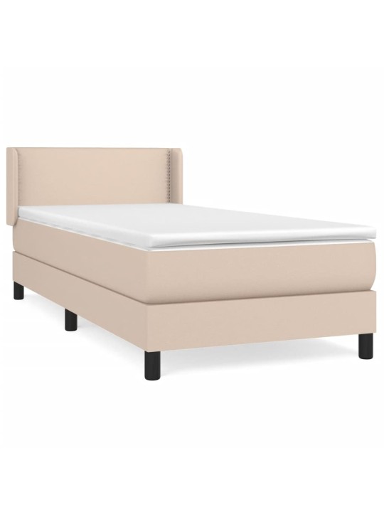 Box spring postel s matrací cappuccino 100x200 cm umělá kůže