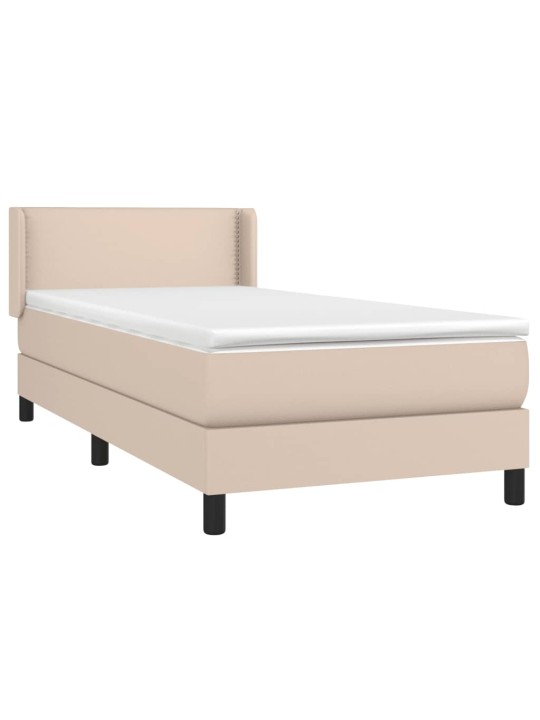 Box spring postel s matrací cappuccino 100x200 cm umělá kůže