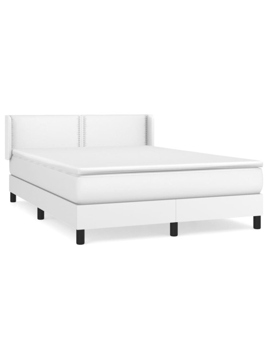 Box spring postel s matrací bílá 140x200 cm umělá kůže