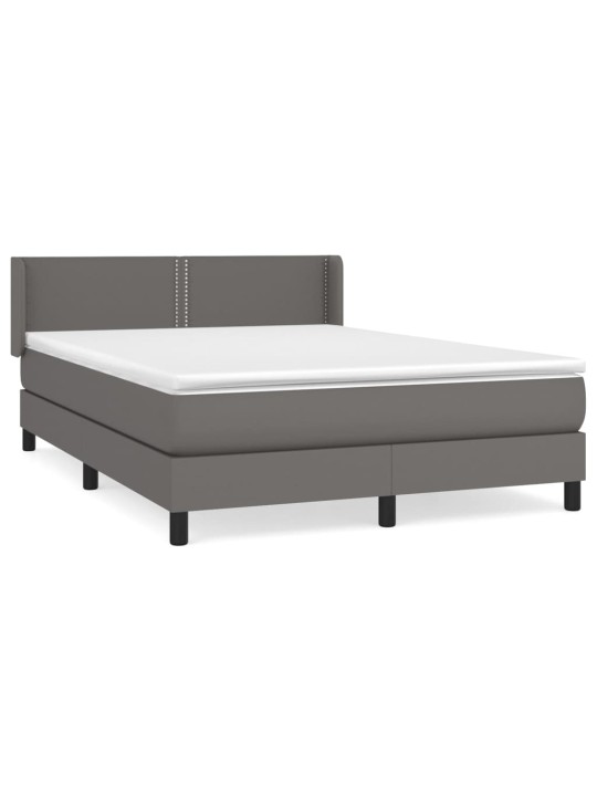 Box spring postel s matrací šedá 140x200 cm umělá kůže
