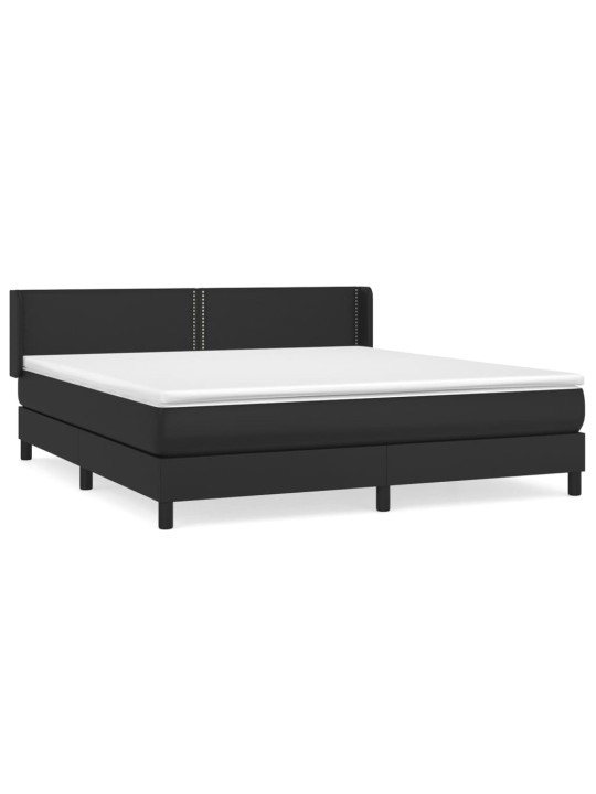 Box spring postel s matrací černá 160x200 cm umělá kůže