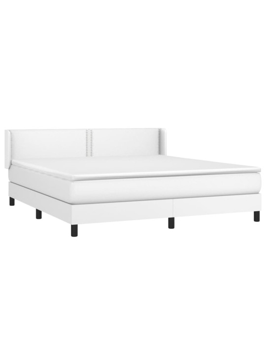 Box spring postel s matrací bílá 180x200 cm umělá kůže