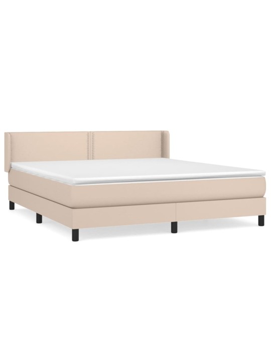 Box spring postel s matrací cappuccino 180 x 200 cm umělá kůže