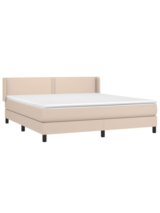 Box spring postel s matrací cappuccino 180 x 200 cm umělá kůže