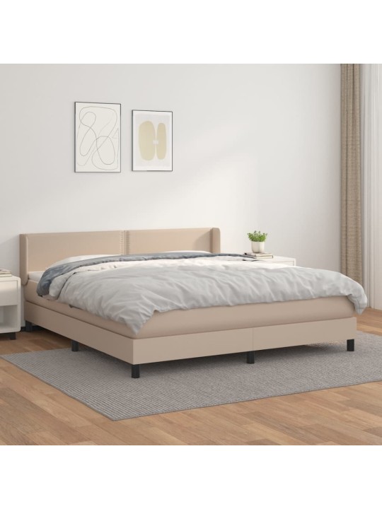 Box spring postel s matrací cappuccino 180 x 200 cm umělá kůže