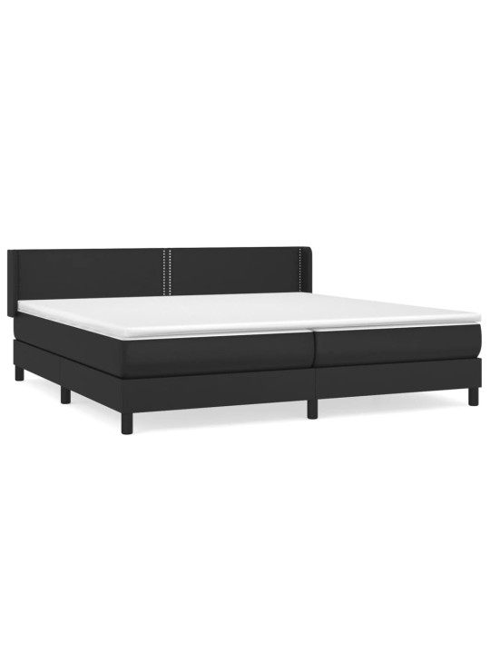 Box spring postel s matrací černá 200x200 cm umělá kůže