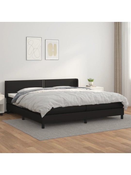 Box spring postel s matrací černá 200x200 cm umělá kůže