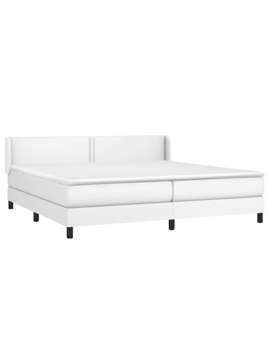 Box spring postel s matrací bílá 200x200 cm umělá kůže