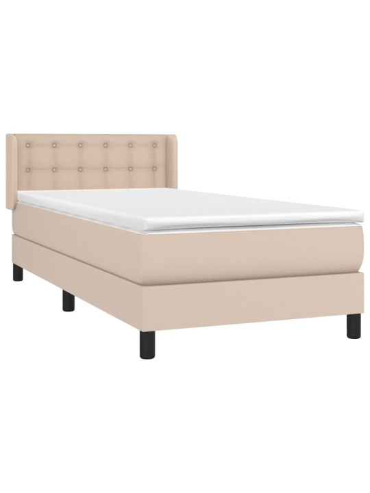 Box spring postel s matrací cappuccino 80 x 200 cm umělá kůže