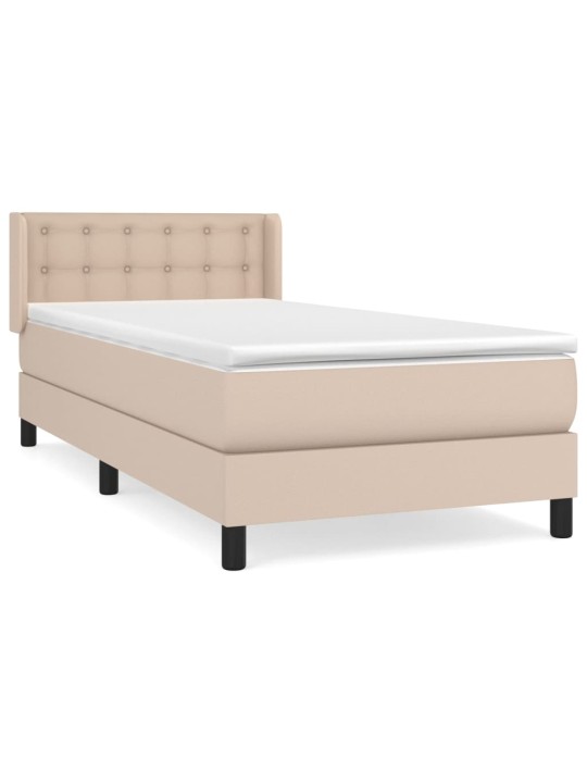Box spring postel s matrací cappuccino 90x200 cm umělá kůže