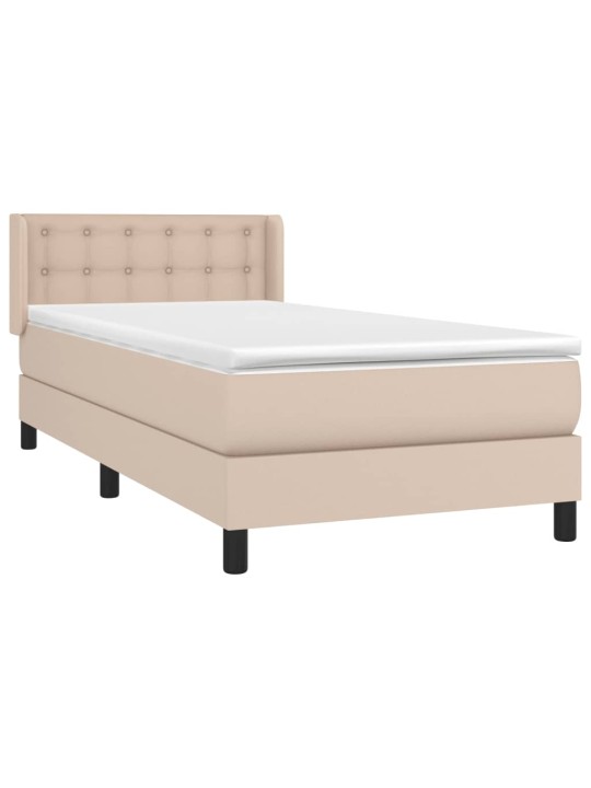 Box spring postel s matrací cappuccino 100x200 cm umělá kůže