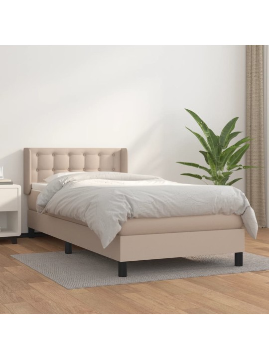Box spring postel s matrací cappuccino 100x200 cm umělá kůže