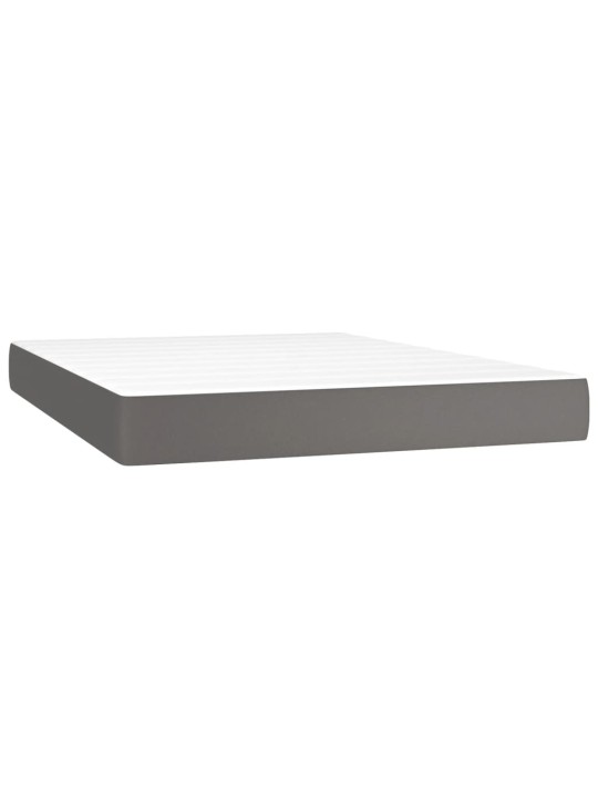Box spring postel s matrací šedá 140 x 190 cm umělá kůže