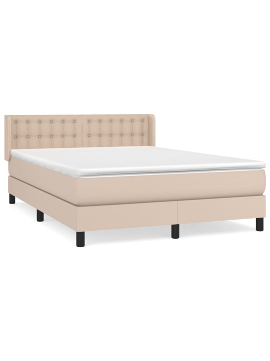 Box spring postel s matrací cappuccino 140x200 cm umělá kůže