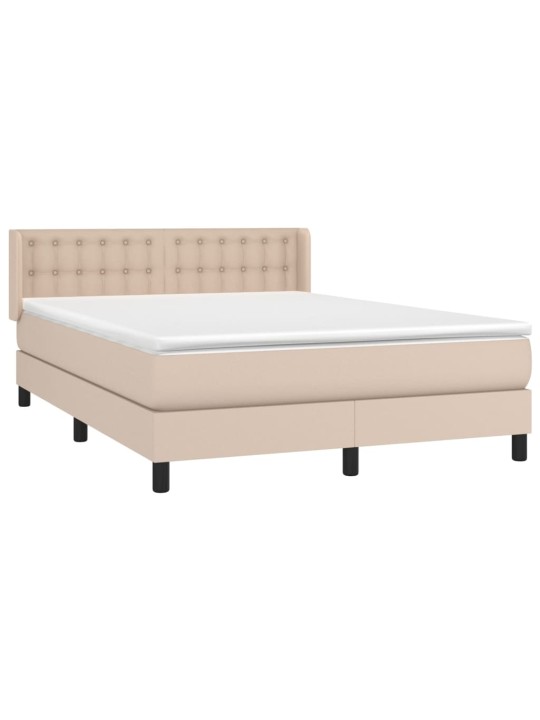 Box spring postel s matrací cappuccino 140x200 cm umělá kůže